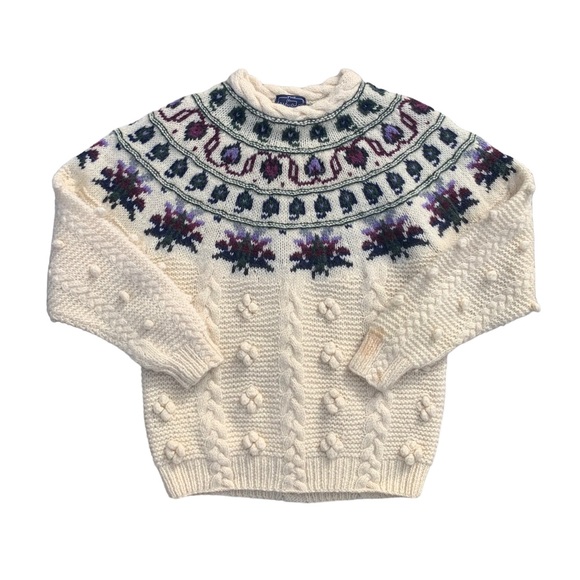 00'S WOOLRICH All-over print wool knit sweater Made in USA Women's M size /eaa498287